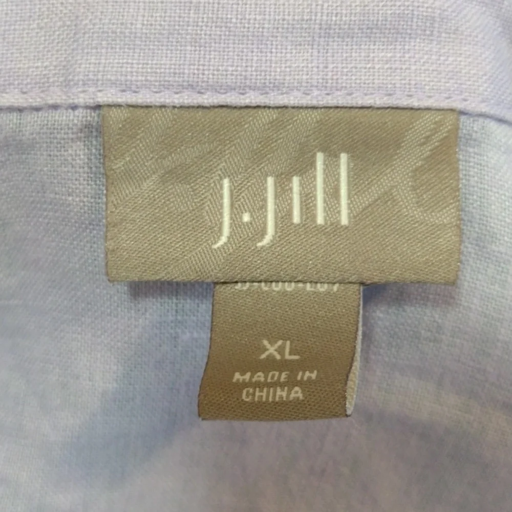 J. Jill Lavender Linen Casual Button-up Long Sleeve Shirt Women's XL - Picture 6 of 8